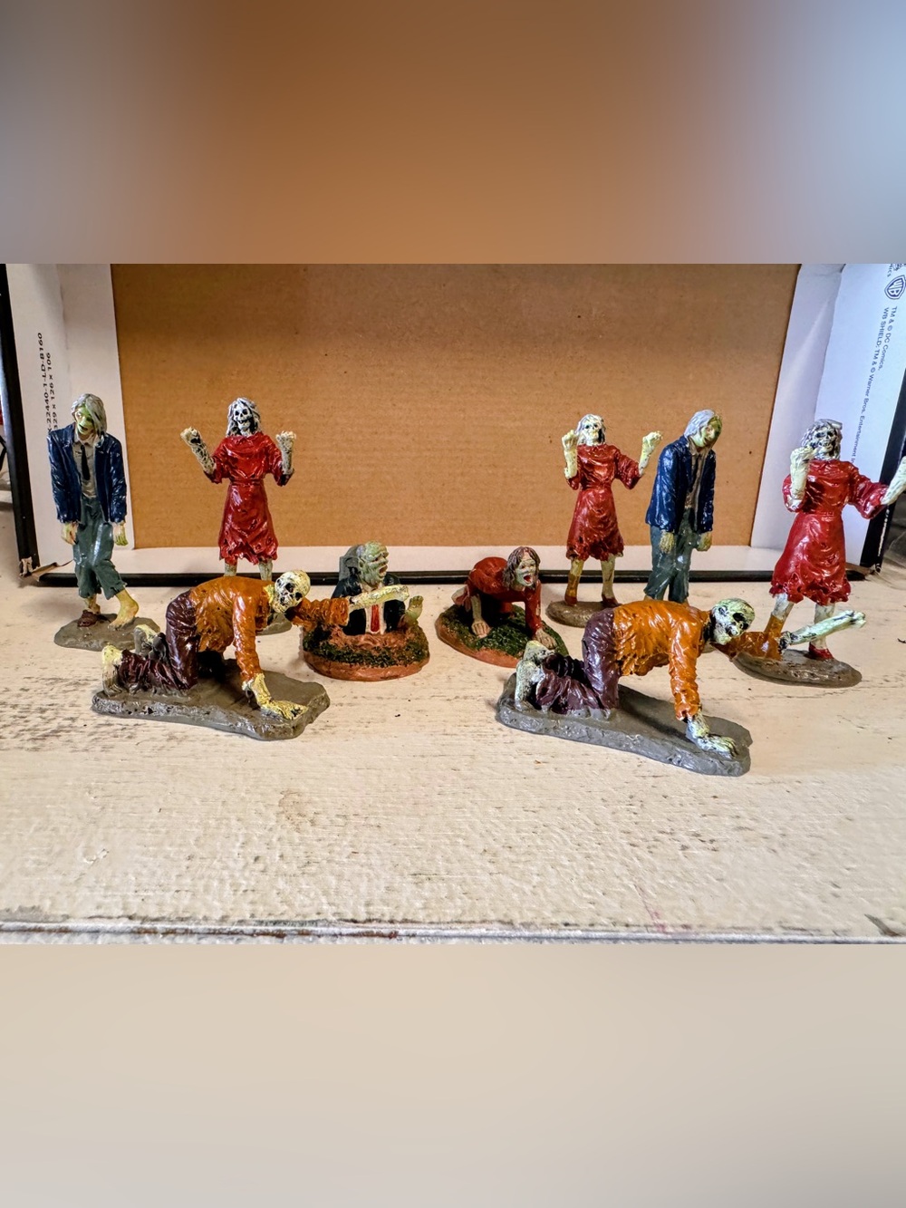 Lemax Zombie Figurine Set - Red, Orange, Blue and Green Accents